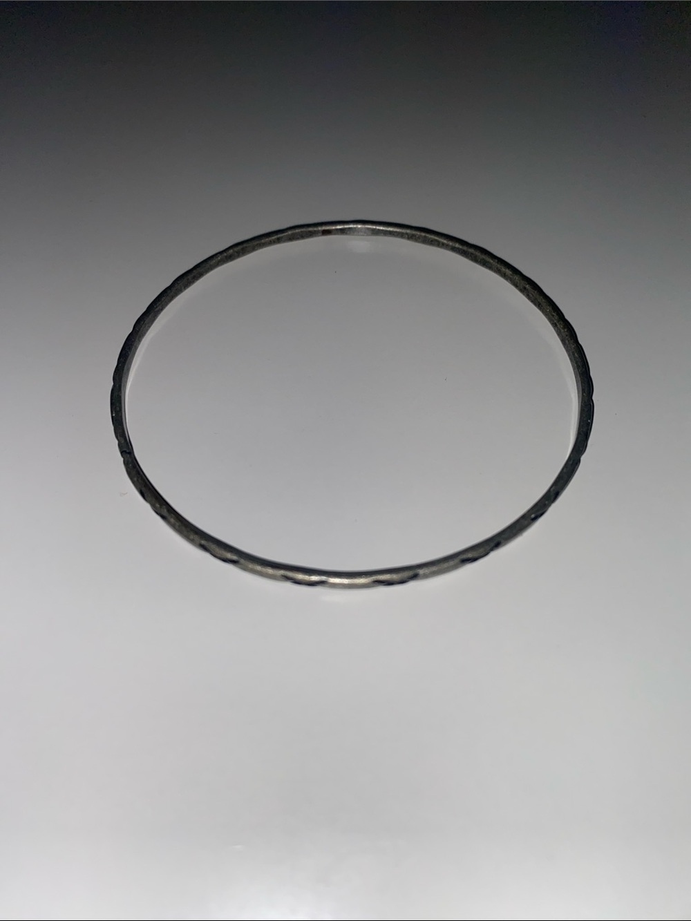 Delicate Textured Silver Bangle Bracelet